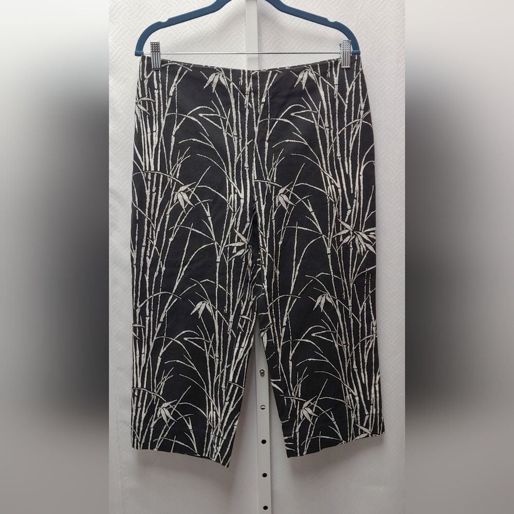TALBOTS Bamboo Print Crop Pants Cotton Blend Sz 12P